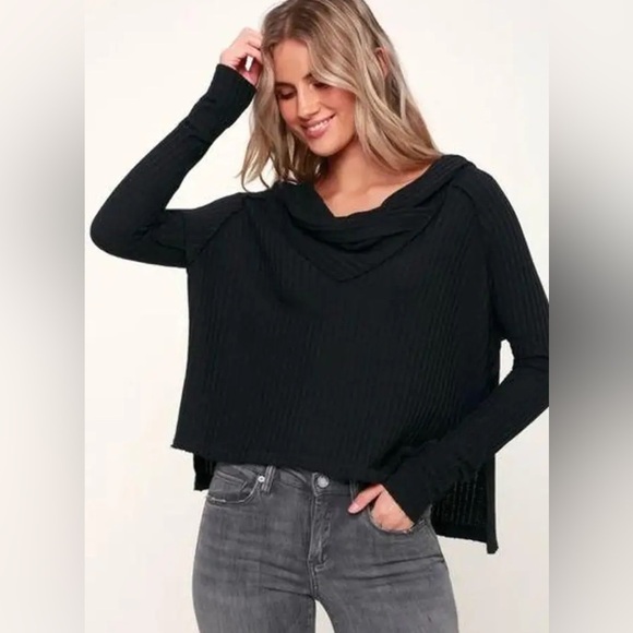 We the Free Waffle Cowl Neck long sleeve top medium - Picture 1 of 6